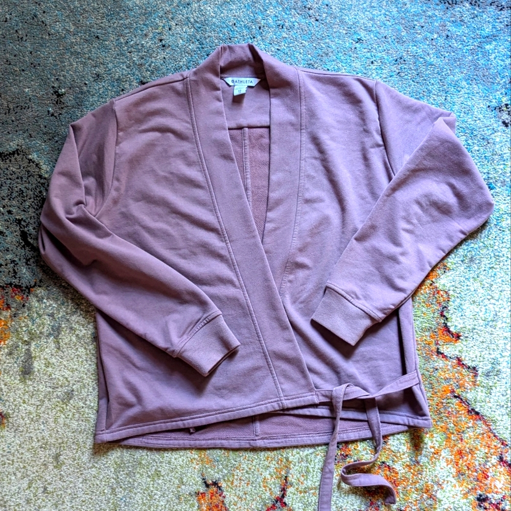 Athleta Retroterry wrap cardigan XS purple